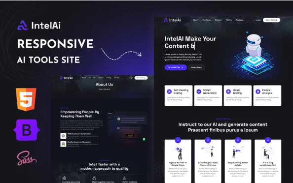 IntelAI – Artificial Intelligence and Machine Learning HTML5 Website Template — Template by Templatemonster