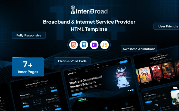 InterBroad – ISP, Broadband Service and Hosting Provider Website HTML Template — Template by Templatemonster