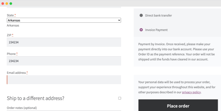 Invoice Payment Option for WooCommerce
