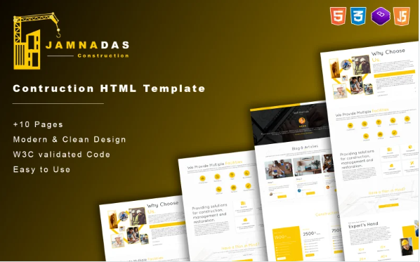 Jamnadas – Construction HTML Template — Template by Templatemonster