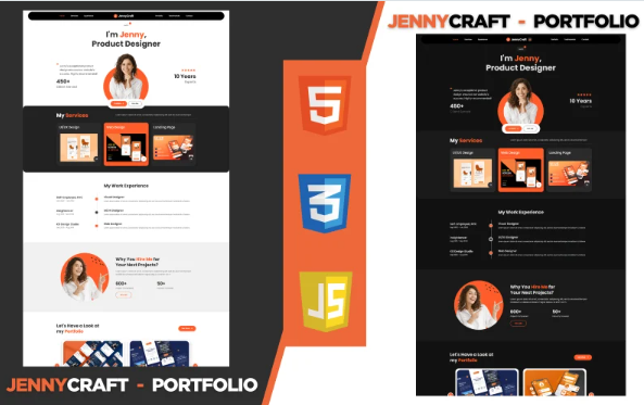 JennyCraft – Clean and Creative Portfolio HTML Template — Template by Templatemonster