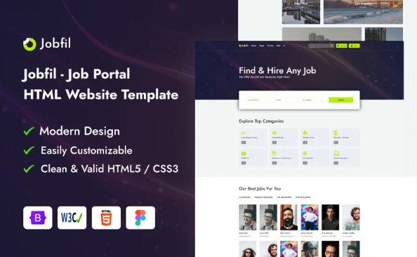 Jobfil – Job Portal HTML Website Template — Template by Templatemonster