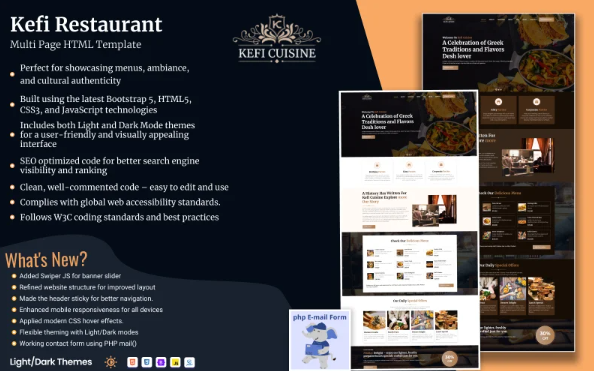 Kefi Cuisine – Greek Restaurant Multipage Website Template — Template by Templatemonster