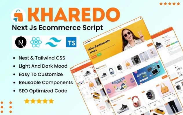 Kharedo - React Ecommerce Script With Next JS & Tailwind CSS, React JS UI Template Website Template