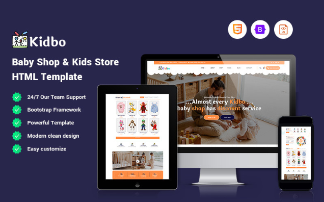 Kidbo - Baby Shop HTML5 Website Template