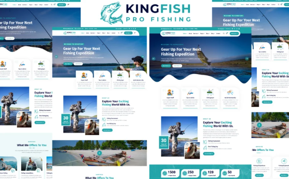 Kingfish – Fishing & Fish Hunting Club HTML5 Template — Template by Templatemonster