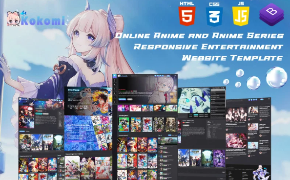 Kokomi – Online Anime and Anime Series Responsive Entertainment Website Template — Template by Templatemonster