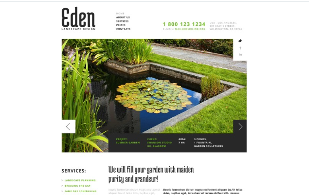 Landscape Design Responsive Website Template