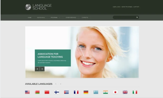 Language School Responsive Website Template