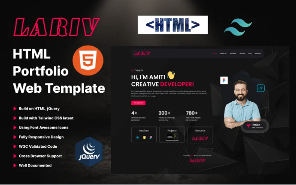 Lariv – Creative Portfolio HTML Template — Template by Templatemonster