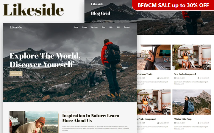 Likeside - Hiking, Camping, Mountain Club HTML5 Template Website Template