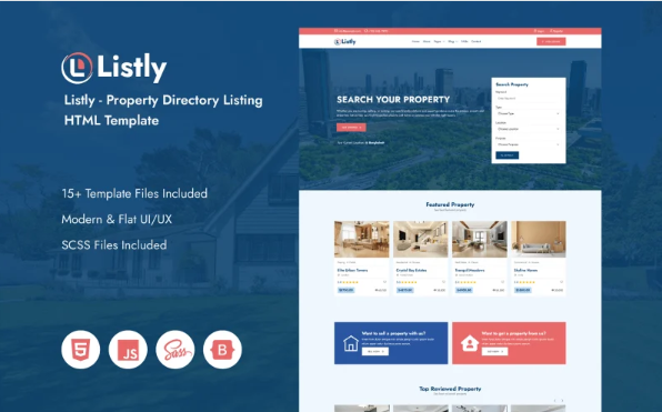 Listly – Property Directory Listing HTML Template