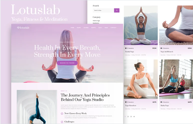 Lotuslab - Yoga, Fitness & Meditation HTML5 Template Website Template