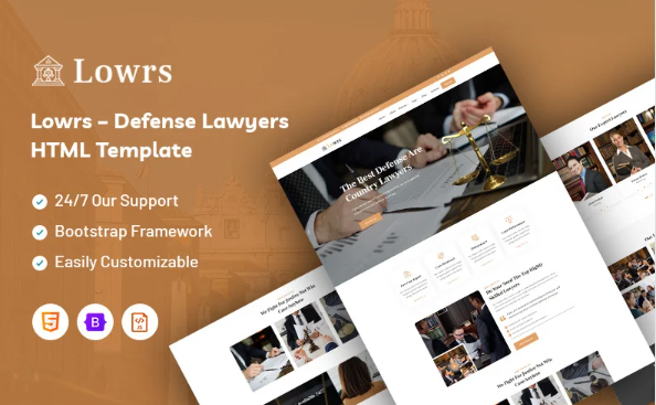 Lowrs – Defense Lawyers Website Template