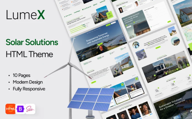 LumeX - Solar and Renewable Energy HTML Template Website Template
