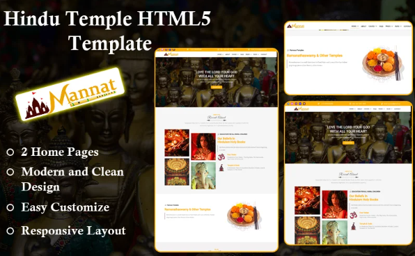 Mannat – Hindu Temple HTML5 Template