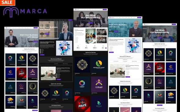Marca – Logo Provider Company and Agency, Logo Maker and Editor HTML Website Template — Template by Templatemonster
