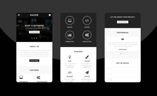 Maude – Mobile Website Template — Template by Templatemonster