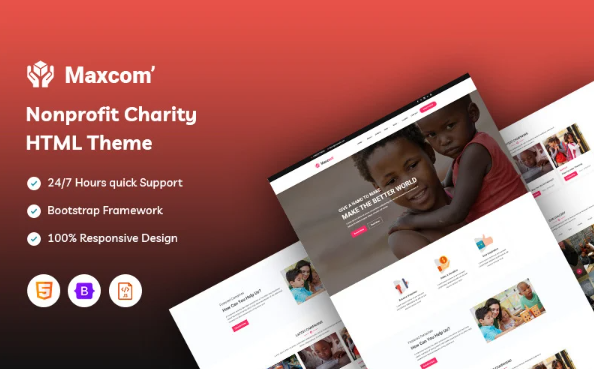 Maxcom – Nonprofit Charity Website Template