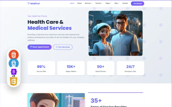 MediCal - Health Care & Medical Services HTML Template