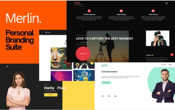 Merlin — Personal Branding NextJs Tailwind Template — Template by Templatemonster