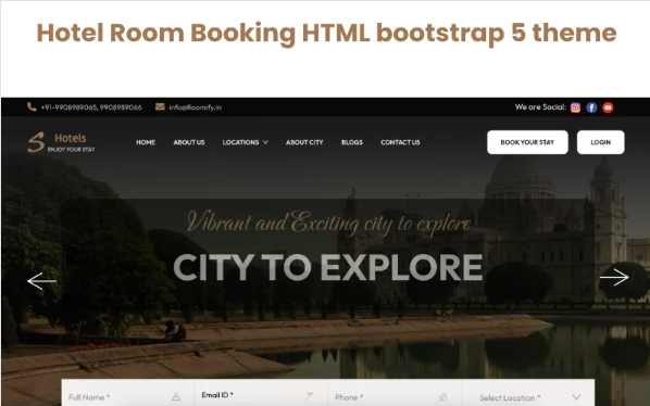 Modern Hotel Booking HTML Template – Bootstrap 5 Responsive Design — Template by Templatemonster