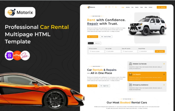 Motorix – Multipurpose Car Repair & Rental Services HTML Template — Template by Templatemonster