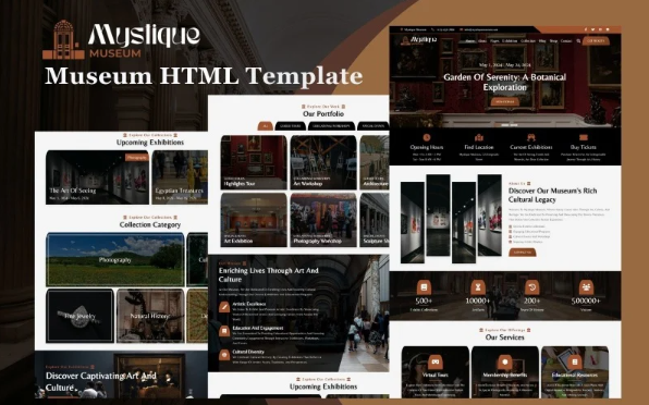 Mystique – Museum, Art Gallery & Exhibition HTML5 Website Template — Template by Templatemonster