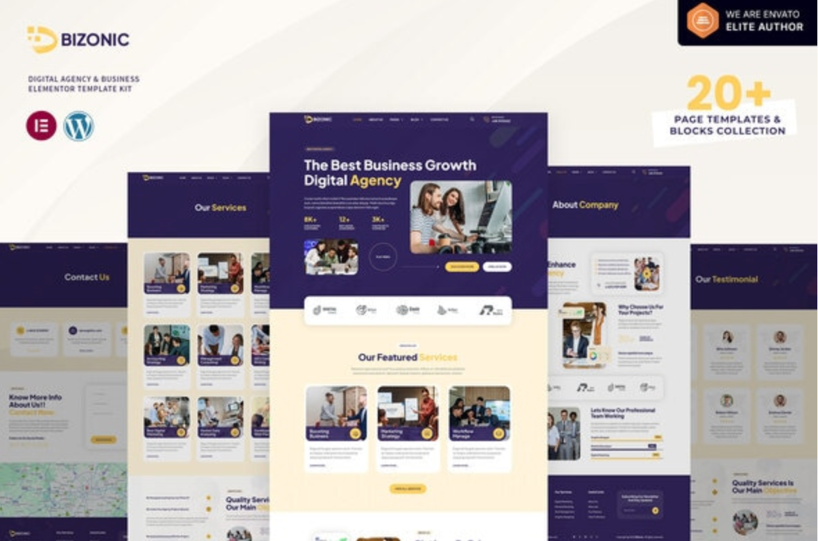 Bizonic - Digital Agency & Business Elementor Template Kit
