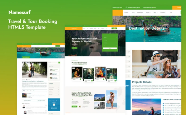 Namesurf-Travel & Tour Booking HTML5 Template — Template by Templatemonster
