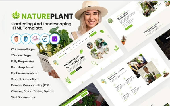 NaturePlant – Gardening And Landescaping HTML Template. — Template by Templatemonster