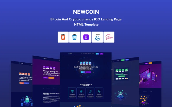 Newcoin – Bitcoin And Cryptocurrency ICO HTML Template — Template by Templatemonster