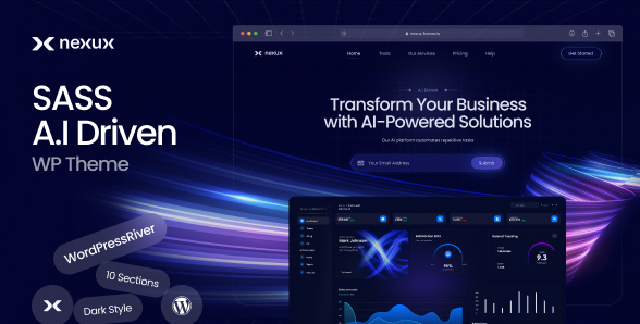 Nexux - AI Saas Landing Page WordPress Theme