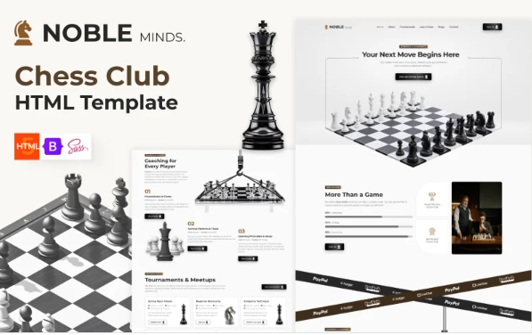 Noble – Chess Club and Personal Trainer HTML Template — Template by Templatemonster