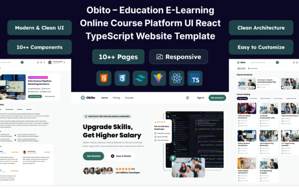 Obito – Education E-Learning Online Course Platform UI React TypeScript Website Template