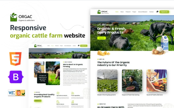 Orga – Organic Agriculture and Cattle, Dairy Product Farming HTML5 Template — Template by Templatemonster