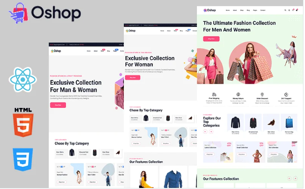 Oshop React eCommerce Template — Template by Templatemonster