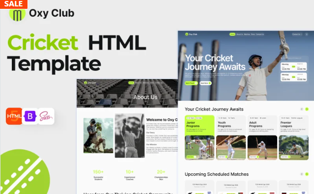 Oxy Club - Cricket Sports Club & Football Sport Center HTML5 Website Template