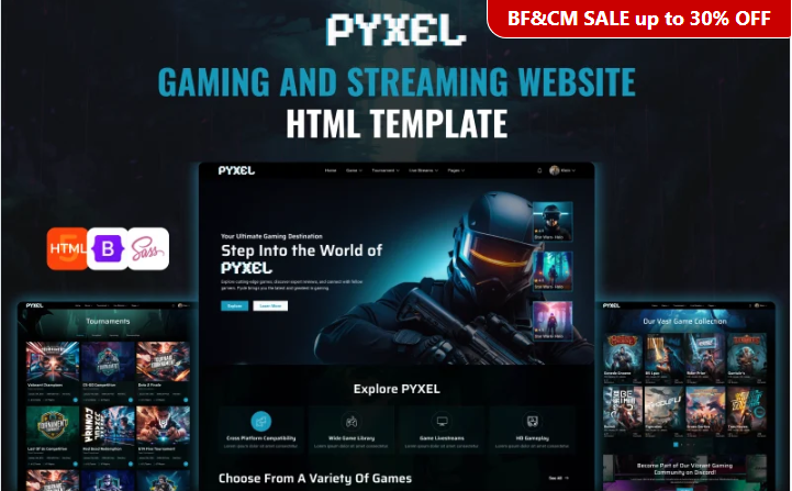 PYXEL - Online Gaming & eSports HTML5 Website Template