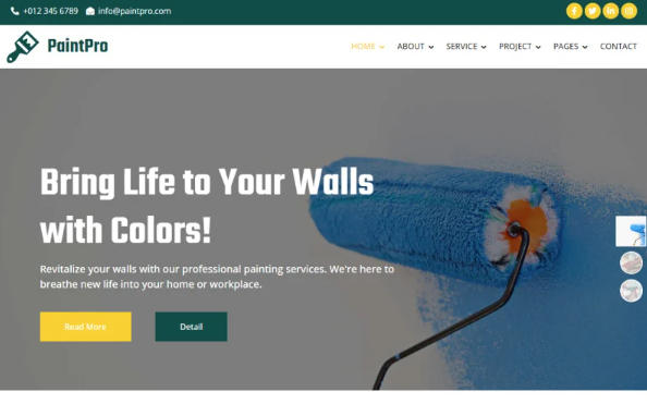 Paintpro – Painting HTML Template — Template by Templatemonster