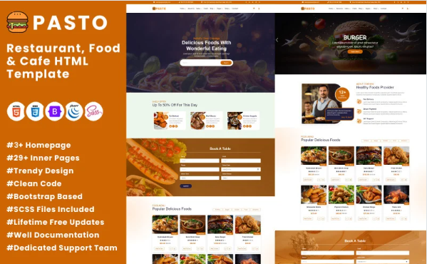 Pasto – Restaurant, Food & Cafe HTML Template — Template by Templatemonster