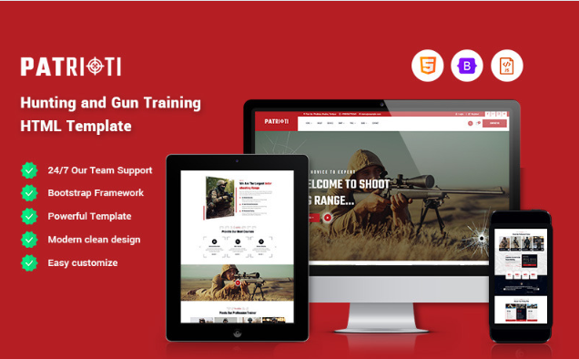 Patrioti - Hunting and Gun Training Website Template