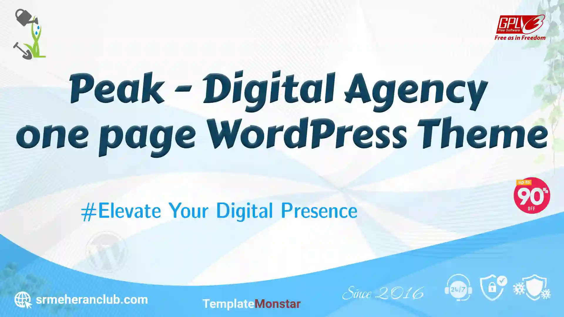 Peak – Digital Agency one page WordPress Theme — Theme by Templatemonster