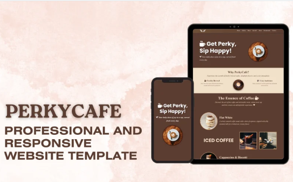PerkyCafe: Wesbite Template for Coffee Shops and Cafés — Template by Templatemonster
