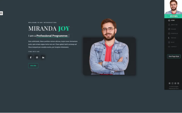 Personal Portfolio HTML Template - Portix Website Template
