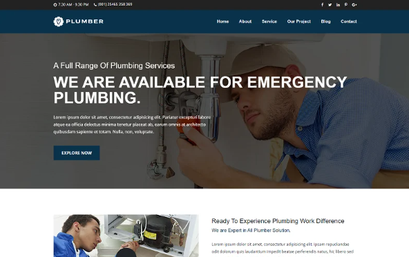 Plumber and Repair Maintenance HTML Template — Template by Templatemonster