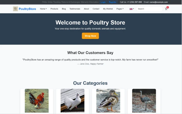 PoultryStore Supply & Farm Responsive HTML 5 Website Template — Template by Templatemonster
