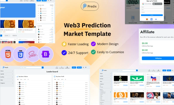 Predix – Web3 betting and Prediction Market HTML Template — Template by Templatemonster