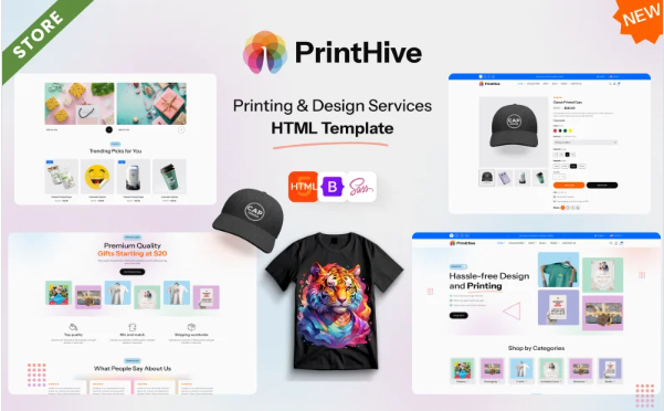 Print Hive – Designing & Painting Online Services Store HTML Template — Template by Templatemonster
