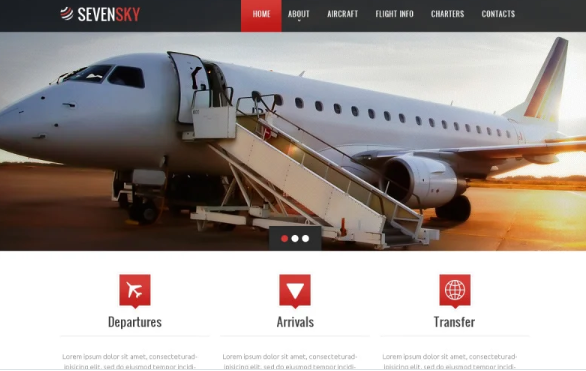 Private Airline Responsive Website Template